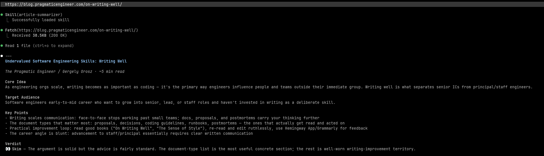 First iteration of my AI skill